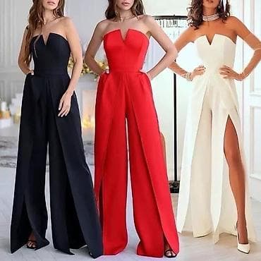 Jumpsuits: Elegantni ženski kombinezon bez naramenica - Kroj: uski at lalafo.rs — 3 Jumpsuits: Elegantni ženski kombinezon bez naramenica - Kroj: uski — 3
