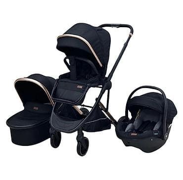 Kolica za bebe BBO 3 u 1 – crna sa zlatnim detaljima - black gold na lalafo.rs — 4 Kolica za bebe BBO 3 u 1 – crna sa zlatnim detaljima - black gold — 4