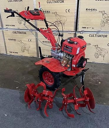 Transport: Motokultivator/rototiller – dizel crvene boje, sa točkovima i setom at lalafo.rs — 2 Transport: Motokultivator/rototiller – dizel crvene boje, sa točkovima i setom — 2