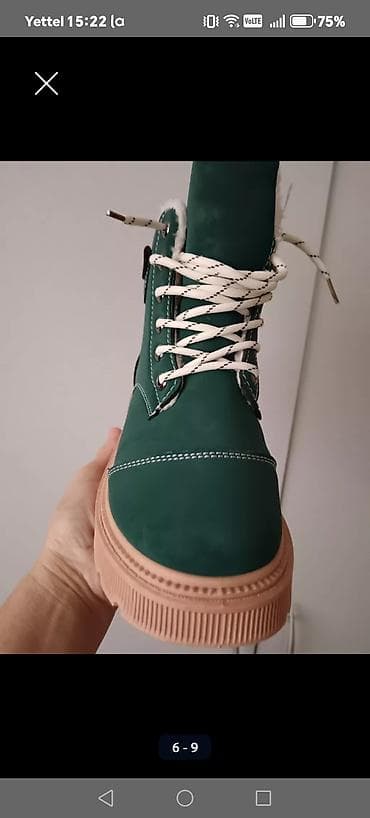 Ženske zimske čizme do članka - Boja: tamnozelena gornjište, bež đon na lalafo.rs — 5 Ženske zimske čizme do članka - Boja: tamnozelena gornjište, bež đon — 5