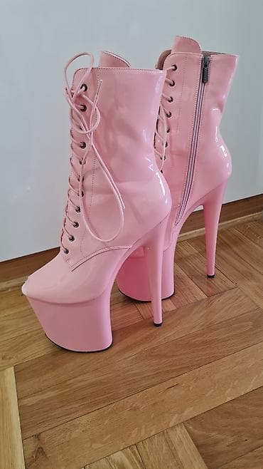 Ružičaste platforme/štikle na pertlanje sa visokim potpeticama Brend na lalafo.rs — 1 Ružičaste platforme/štikle na pertlanje sa visokim potpeticama Brend — 1