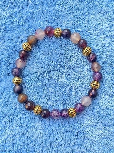 Narukvica od Ahata (poludragi kamen) - Rastegljiva elastična na lalafo.rs Narukvica od Ahata (poludragi kamen) - Rastegljiva elastična