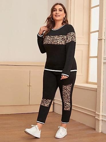 Trenerke gornji i donji deo crna boja sa elastinom.Leopard print na lalafo.rs Trenerke gornji i donji deo crna boja sa elastinom.Leopard print