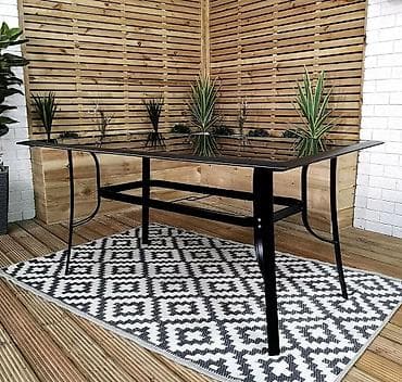 Sets of table and chairs: Baštenski set – sto sa 6 stolica (7 delova), crna boja - Sastav at lalafo.rs — 4 Sets of table and chairs: Baštenski set – sto sa 6 stolica (7 delova), crna boja - Sastav — 4