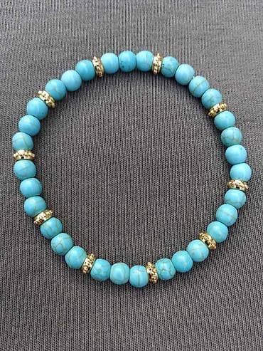 Narukvica Tirkiz 2 - Materijal: prirodni tirkiz (poludragi kamen) na lalafo.rs — 1 Narukvica Tirkiz 2 - Materijal: prirodni tirkiz (poludragi kamen) — 1