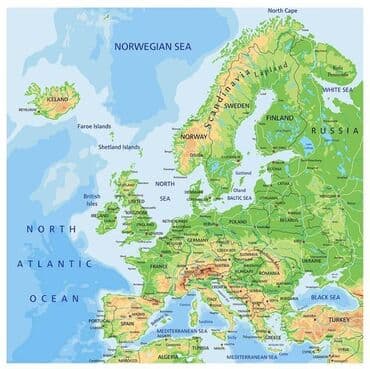 Slike i ramovi: Mapa Evrope Canvas platno 150cm x 150cm na lalafo.rs Slike i ramovi: Mapa Evrope Canvas platno 150cm x 150cm