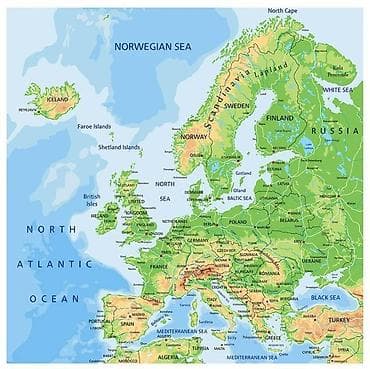 Mapa Evrope Canvas platno 150cm x 150cm na lalafo.rs — 1 Mapa Evrope Canvas platno 150cm x 150cm — 1