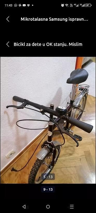 Bicikl za dete mozda do 9 g.
ispravno
Mirjevo na lalafo.rs — 5 Bicikl za dete mozda do 9 g.
ispravno
Mirjevo — 5