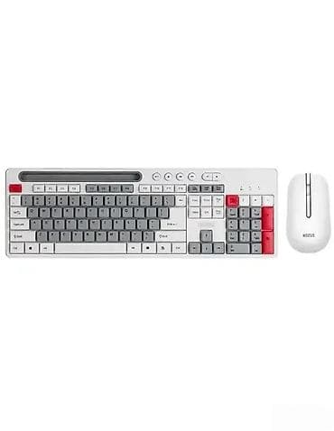 Komplet bežične tastature i miša – elegantan retro dizajn u sivo-beloj na lalafo.rs Komplet bežične tastature i miša – elegantan retro dizajn u sivo-beloj