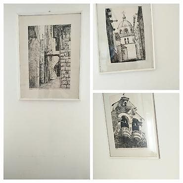 Tri uokvirene grafike – set 3 komada. - Motiv: arhitektonski detalji na lalafo.rs — 1 Tri uokvirene grafike – set 3 komada. - Motiv: arhitektonski detalji — 1