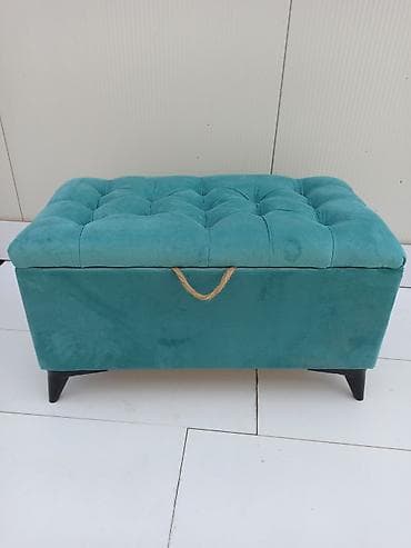 Tabure kutija za odlaganje presvučena plišanim materijalom tirkizne na lalafo.rs — 2 Tabure kutija za odlaganje presvučena plišanim materijalom tirkizne — 2