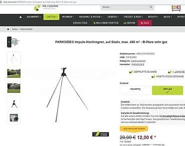 PARKSIDE Impuls-raspršivač na stativu, do 490 m² Opis: - Impulsni na lalafo.rs PARKSIDE Impuls-raspršivač na stativu, do 490 m² Opis: - Impulsni