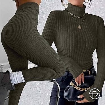 Ženski rebrasti komplet – rolka i helanke - Dvodijelni set od mekane na lalafo.rs — 2 Ženski rebrasti komplet – rolka i helanke - Dvodijelni set od mekane — 2