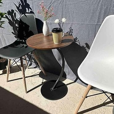 Stilski klub stolovi: Stocic za dvoriste, bastu terasu. Drvo i metal. Visina 60cm Precnik na lalafo.rs — 2 Stilski klub stolovi: Stocic za dvoriste, bastu terasu. Drvo i metal. Visina 60cm Precnik — 2