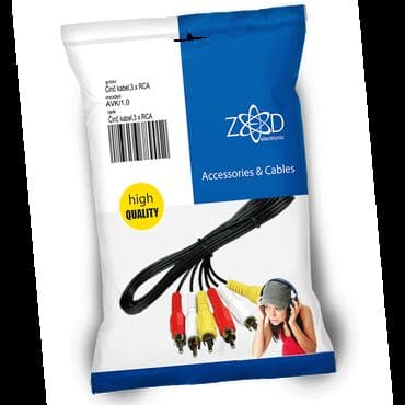 Kabel cinch-cinch ( 3 x RCA na 3 x RCA ), dužina 1,0 metar, crna boja na lalafo.rs Kabel cinch-cinch ( 3 x RCA na 3 x RCA ), dužina 1,0 metar, crna boja