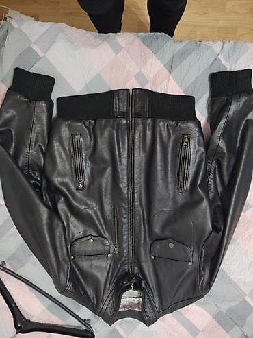 sako laneni: Muška kožna jakna – crna, bomber/kargo stil - Materijal: prirodna at lalafo.rs — 4 sako laneni: Muška kožna jakna – crna, bomber/kargo stil - Materijal: prirodna — 4