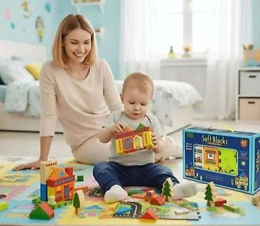 Soft Blocks – edukativni set mekih blokova (62 delova) - Set za rano na lalafo.rs Soft Blocks – edukativni set mekih blokova (62 delova) - Set za rano