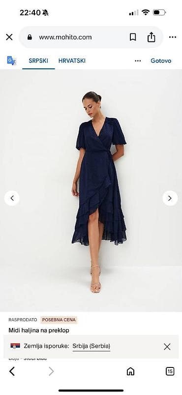 kom sa etiketom: Mohito nova sa etiketom, midi haljina na preklop, veličine 34 at lalafo.rs — 1 kom sa etiketom: Mohito nova sa etiketom, midi haljina na preklop, veličine 34 — 1