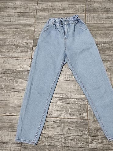 Farmerke velicina SŽenske farmerke od svetlog teksasa, paperbag/karo na lalafo.rs Farmerke velicina SŽenske farmerke od svetlog teksasa, paperbag/karo