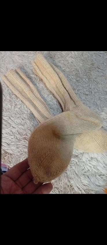 Ručne vunene čarape – dugačke, tople i debelo pletene, u svetlo bež na lalafo.rs — 5 Ručne vunene čarape – dugačke, tople i debelo pletene, u svetlo bež — 5