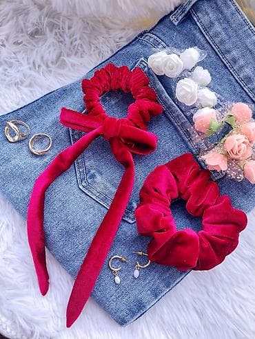 Plišane gumice za kosu – scrunchie - Materijal: mekani pliš sa blagim na lalafo.rs — 9 Plišane gumice za kosu – scrunchie - Materijal: mekani pliš sa blagim — 9