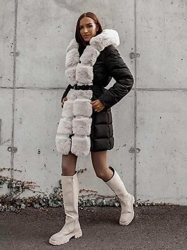 Ženska zimska jakna sa krznom i kapuljačom - Dizajn: duga, strukirana na lalafo.rs — 2 Ženska zimska jakna sa krznom i kapuljačom - Dizajn: duga, strukirana — 2