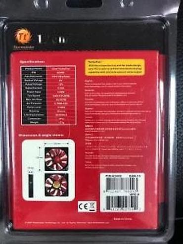 Electronics: Thermaltake 12cm TurboFan (P/N: A2492) - PC ventilator dimenzija 120 at lalafo.rs — 10 Electronics: Thermaltake 12cm TurboFan (P/N: A2492) - PC ventilator dimenzija 120 — 10