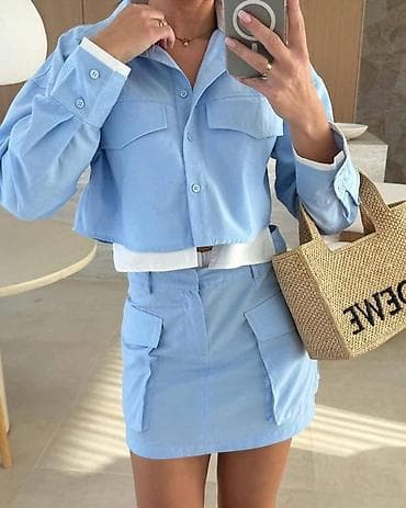 💫Dvodelni ženski komplet – košulja i mini suknja - Stil: moderan na lalafo.rs 💫Dvodelni ženski komplet – košulja i mini suknja - Stil: moderan