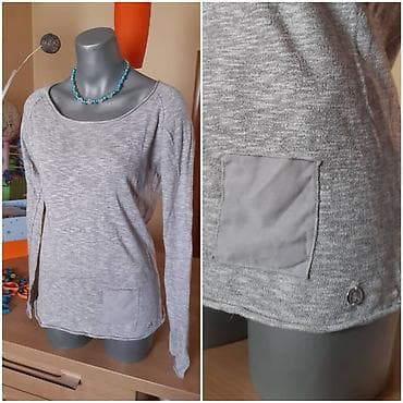 Sivi ženski džemper/bluza sa dugim rukavima, laganog pletiva. Okrugli na lalafo.rs — 2 Sivi ženski džemper/bluza sa dugim rukavima, laganog pletiva. Okrugli — 2