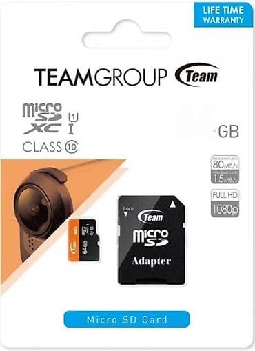 TEAMGROUP microSDXC kartica + SD adapter - Kapacitet: 64 GB na lalafo.rs TEAMGROUP microSDXC kartica + SD adapter - Kapacitet: 64 GB
