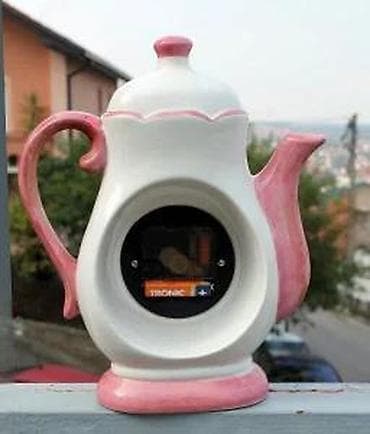 Home & Garden: Vtg Kaminski ukrasni keramički sat u obliku čajnika 26 cm!. Ispravan at lalafo.rs — 10 Home & Garden: Vtg Kaminski ukrasni keramički sat u obliku čajnika 26 cm!. Ispravan — 10