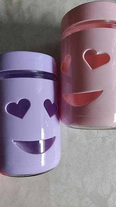 Dekorativne tegle sa emotikon licem – set od više boja - Staklene na lalafo.rs — 1 Dekorativne tegle sa emotikon licem – set od više boja - Staklene — 1