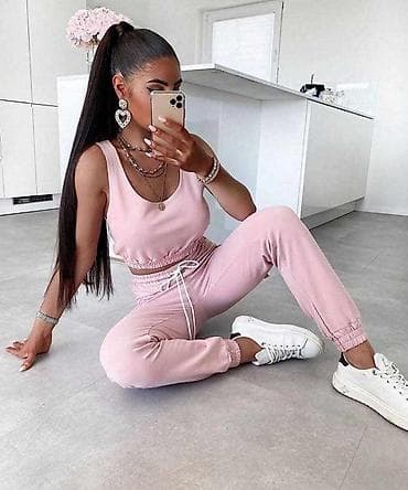 Dvoset ženski komplet – top i donji deo trenerke - Model: kratki top na lalafo.rs — 2 Dvoset ženski komplet – top i donji deo trenerke - Model: kratki top — 2