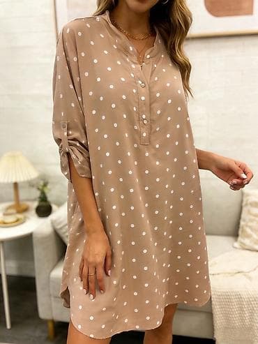 Haljina-košulja sa tufnama - Model: ležerna A-linija, dužina iznad na lalafo.rs — 5 Haljina-košulja sa tufnama - Model: ležerna A-linija, dužina iznad — 5