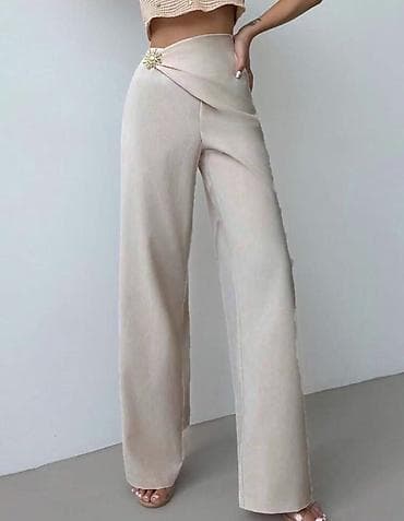 💫Elegantne ženske pantalone sa visokim strukom i širokim nogavicama na lalafo.rs 💫Elegantne ženske pantalone sa visokim strukom i širokim nogavicama