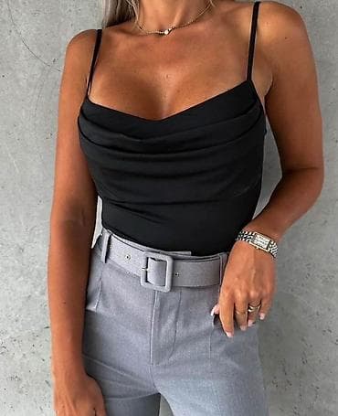 Ženski bodi sa tankim bretelama i kaskadnim (drapiranim) dekolteom. - na lalafo.rs — 3 Ženski bodi sa tankim bretelama i kaskadnim (drapiranim) dekolteom. - — 3