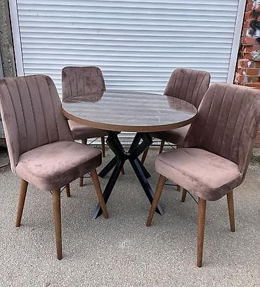 Set za trpezariju – okrugli sto + 4 stolice na lalafo.rs — 4 Set za trpezariju – okrugli sto + 4 stolice — 4