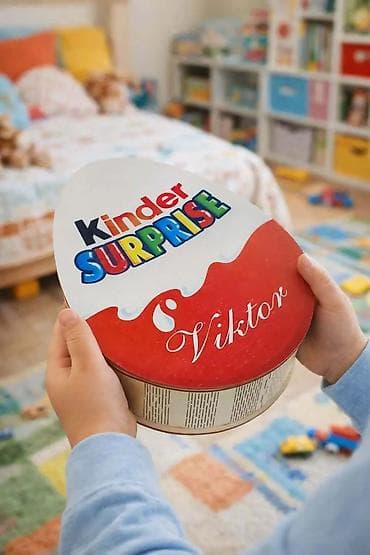 Personalizovana poklon kutija u obliku Kinder Surprise jajeta. Kutija na lalafo.rs — 1 Personalizovana poklon kutija u obliku Kinder Surprise jajeta. Kutija — 1