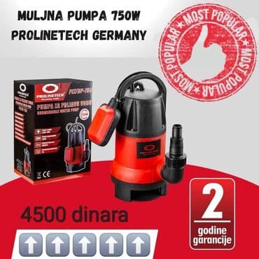 Muljna potopna pumpa PROLINETECH Germany – 750W - Namenjena za na lalafo.rs Muljna potopna pumpa PROLINETECH Germany – 750W - Namenjena za