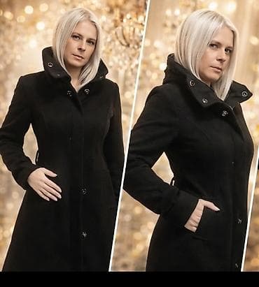 Ženski elegantni kaput – crni - Kroj: strukiran, dužina do iznad na lalafo.rs — 3 Ženski elegantni kaput – crni - Kroj: strukiran, dužina do iznad — 3