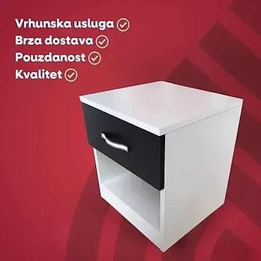 🖤🤍 Noćni ormarić 1F – crno-beli 🤍🖤 ✔ Izrađen od najkvalitetnije EGGER na lalafo.rs — 2 🖤🤍 Noćni ormarić 1F – crno-beli 🤍🖤 ✔ Izrađen od najkvalitetnije EGGER — 2