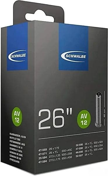 UNUTRASNJA GUMA SCHWALBE AV12 EK 40MM | Dimenzije na lalafo.rs UNUTRASNJA GUMA SCHWALBE AV12 EK 40MM | Dimenzije