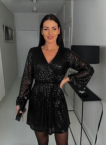 Dresses: 🔥Haljina sa šljokicama – mini kroj, preklopni V-izrez, dugačak rukav i at lalafo.rs — 3 Dresses: 🔥Haljina sa šljokicama – mini kroj, preklopni V-izrez, dugačak rukav i — 3