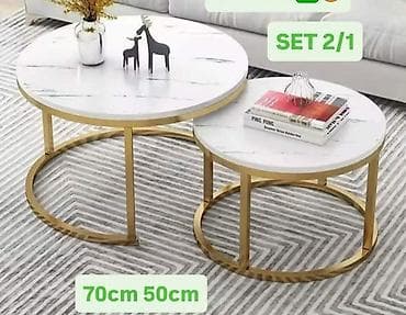Stilski klub stolovi: SET 2/1 – okrugli klub stočići - Dva stočića u kompletu: prečnici 70 na lalafo.rs — 1 Stilski klub stolovi: SET 2/1 – okrugli klub stočići - Dva stočića u kompletu: prečnici 70 — 1