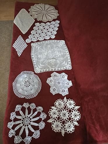 Bed sheets: Devet komada ručno heklani miljea sa slike, sve kao na slici, plus at lalafo.rs — 1 Bed sheets: Devet komada ručno heklani miljea sa slike, sve kao na slici, plus — 1