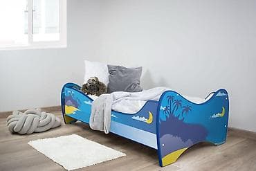 Dečiji krevet sa motivom tropskog ostrva - Dimenzije: okvir predviđen na lalafo.rs Dečiji krevet sa motivom tropskog ostrva - Dimenzije: okvir predviđen