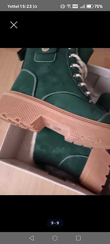 Ženske zimske čizme do članka - Boja: tamnozelena gornjište, bež đon na lalafo.rs — 9 Ženske zimske čizme do članka - Boja: tamnozelena gornjište, bež đon — 9