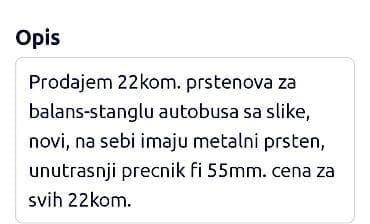 Gumeni prsten za balans-štanglu autobusa,novo, na stanju 22 komada na lalafo.rs — 2 Gumeni prsten za balans-štanglu autobusa,novo, na stanju 22 komada — 2