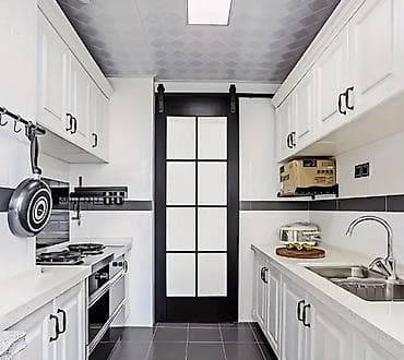 Set okova za klizna vrata (barn door stil) – 183 cm / 72 in - na lalafo.rs — 4 Set okova za klizna vrata (barn door stil) – 183 cm / 72 in - — 4