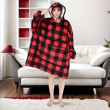 Mekano ćebe sa rukavima – Duks sa kapuljačom, Karirani model Uniseks na lalafo.rs — 2 Mekano ćebe sa rukavima – Duks sa kapuljačom, Karirani model Uniseks — 2